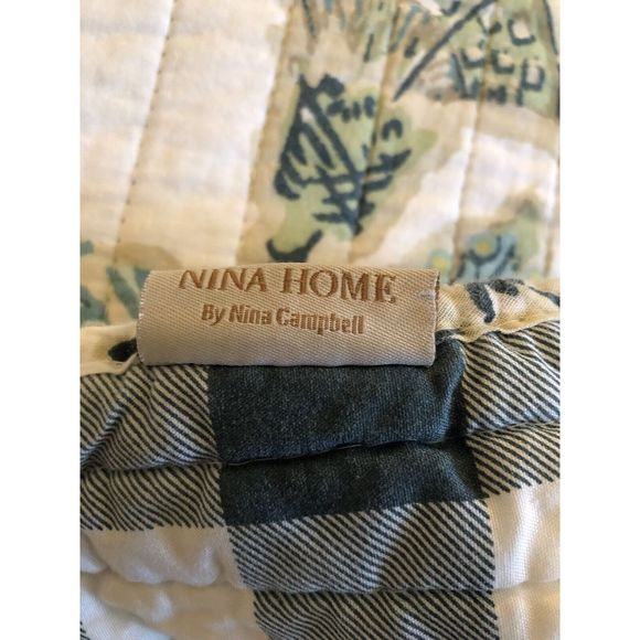 Nina Campbell Bedding Nina Campbell Queen Cream Teal Comforter